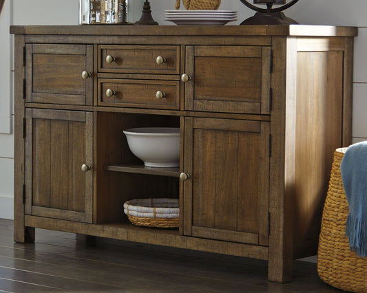 Moriville - Grayish Brown - Dining Room Server - Hornell Furniture Outlet