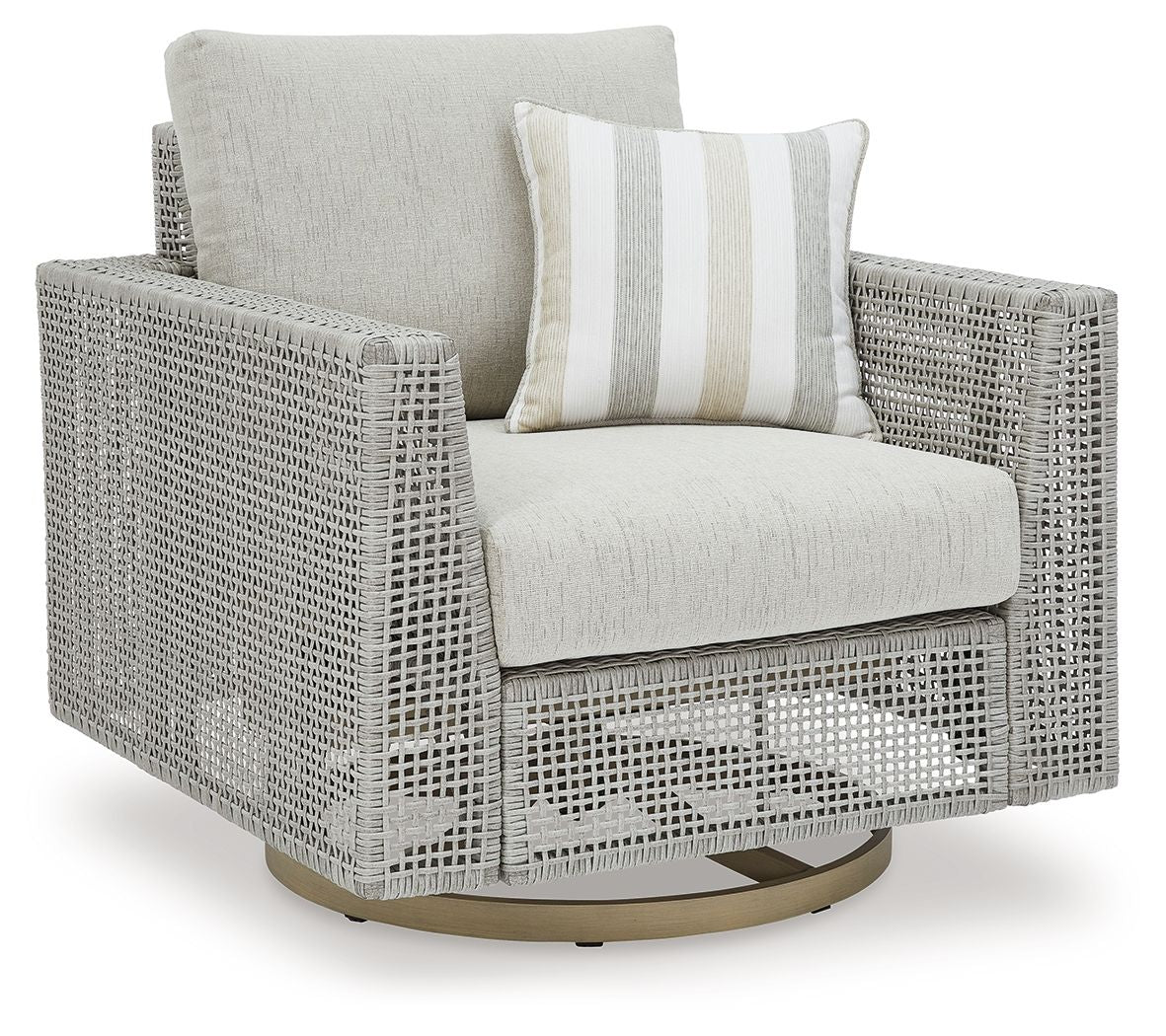 Seton Creek - Gray - Swivel Lounge With Cushion - Hornell Furniture Outlet