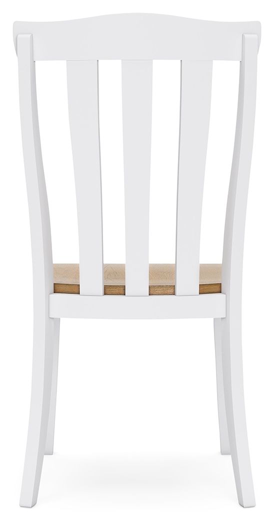 Ashbryn - White / Natural - Dining Room Side Chair (Set of 2) - Hornell Furniture Outlet