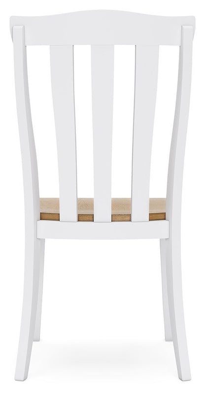 Ashbryn - White / Natural - Dining Room Side Chair (Set of 2) - Hornell Furniture Outlet
