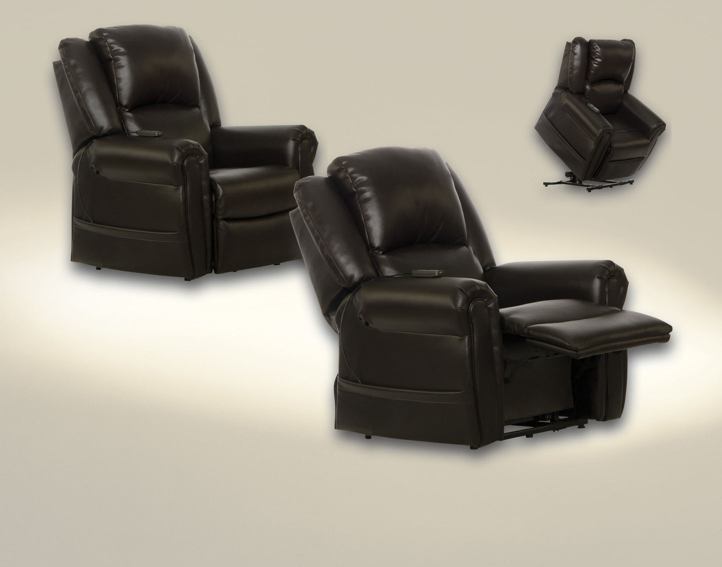 Cosset - Power Lift With Power Headrest / Layflat / Heat / Massage - Espresso - Hornell Furniture Outlet