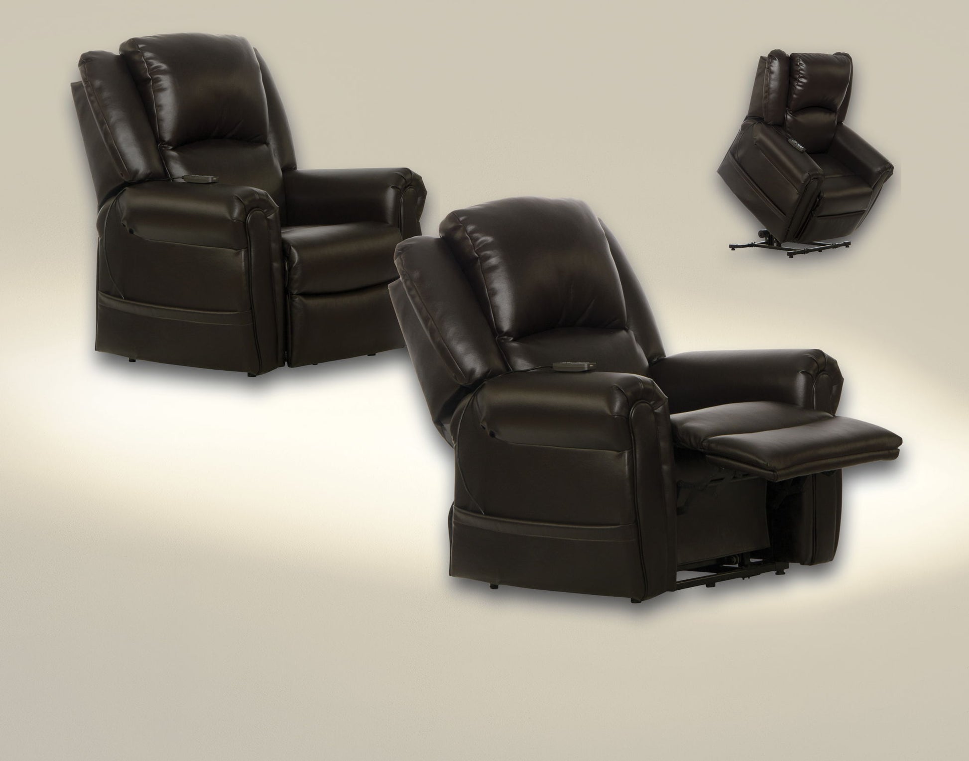Cosset - Power Lift With Power Headrest / Layflat / Heat / Massage - Espresso - Hornell Furniture Outlet