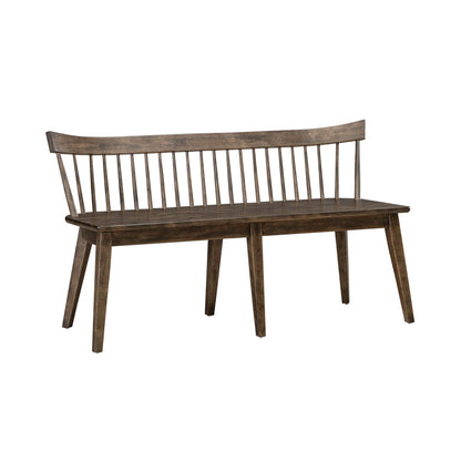 Midland Falls - Spindle Back Bench (RTA) - Dark Brown - Hornell Furniture Outlet