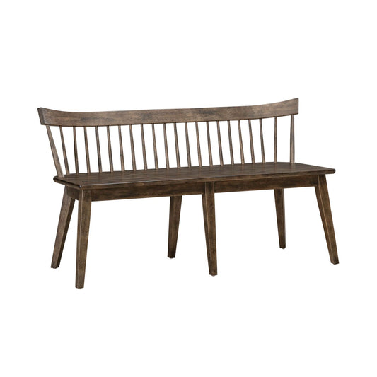 Midland Falls - Spindle Back Bench (RTA) - Dark Brown - Hornell Furniture Outlet