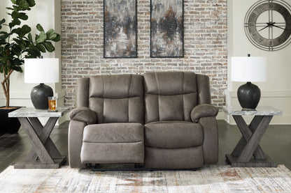 First Base - Gunmetal - Reclining Loveseat - Hornell Furniture Outlet