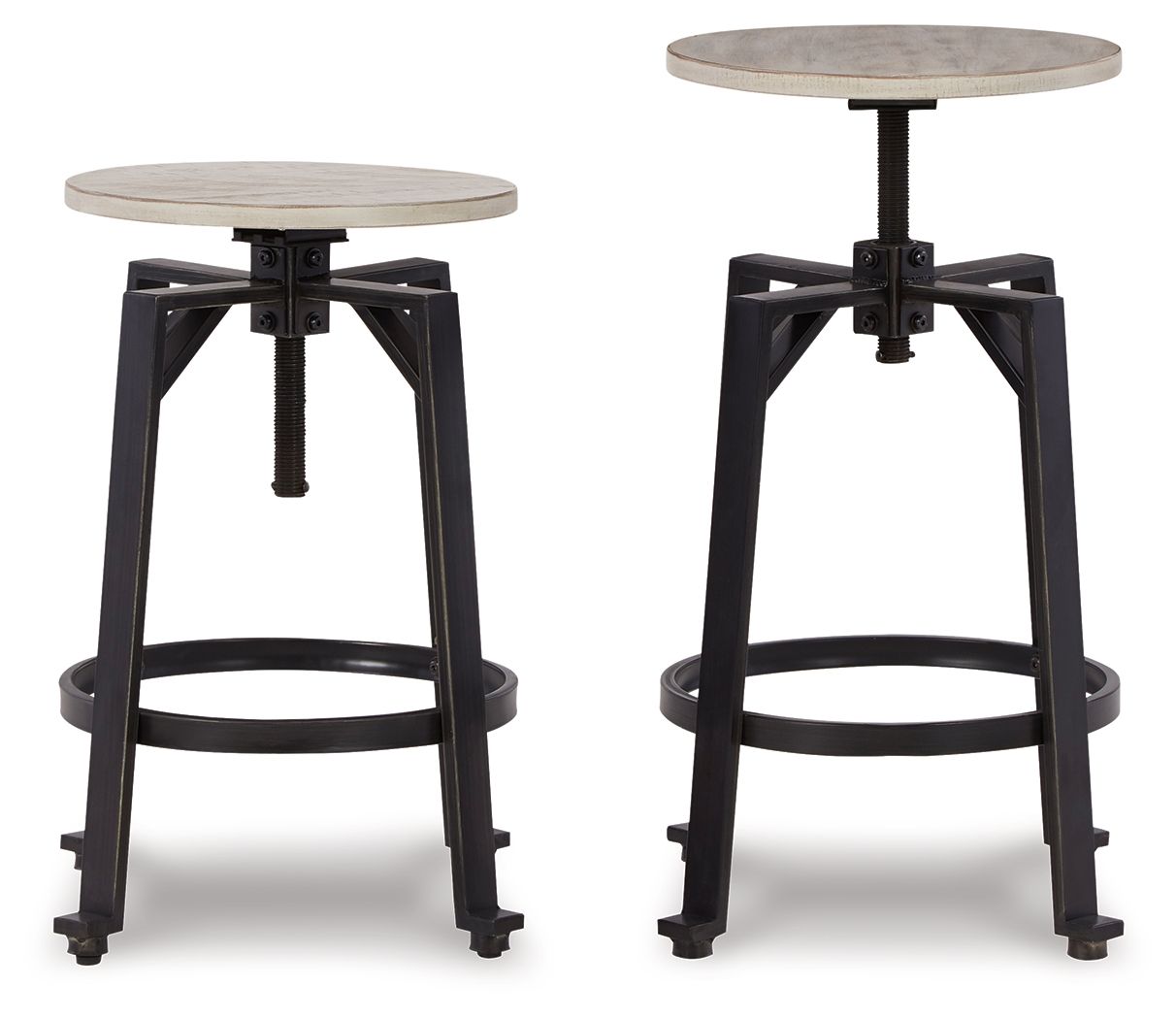 Karisslyn - Whitewash / Black - Swivel Stool (Set of 2) - Hornell Furniture Outlet