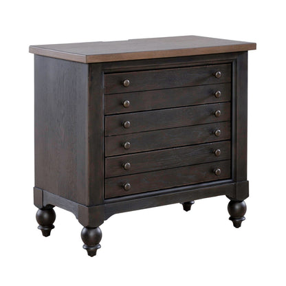 Americana Farmhouse - Bedside Chest With Charging Station - Hornell Furniture Outlet
