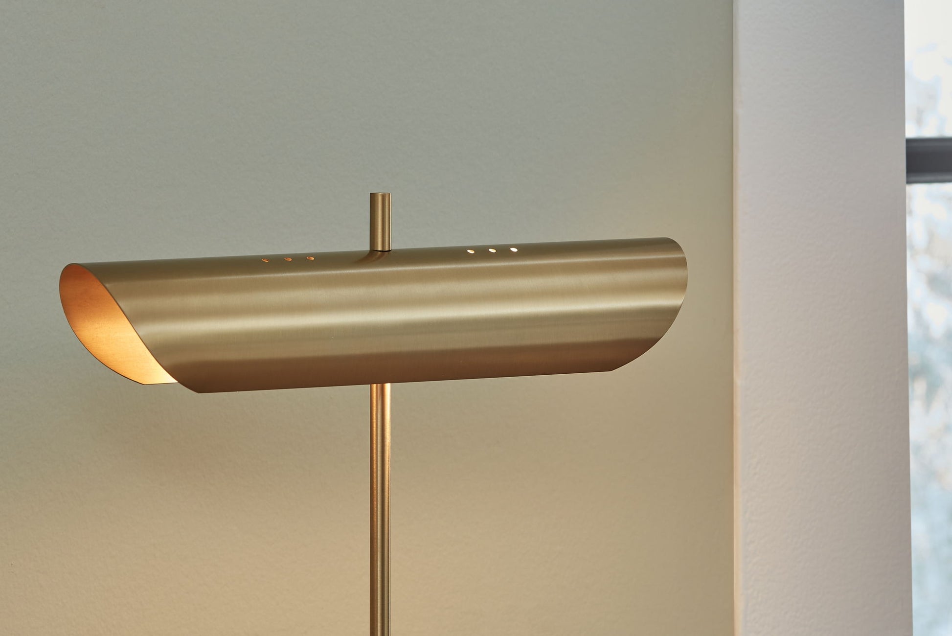 Rowleigh - Gold Finish / White - Marble Desk Lamp - Hornell Furniture Outlet