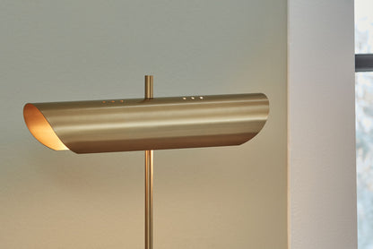 Rowleigh - Gold Finish / White - Marble Desk Lamp - Hornell Furniture Outlet