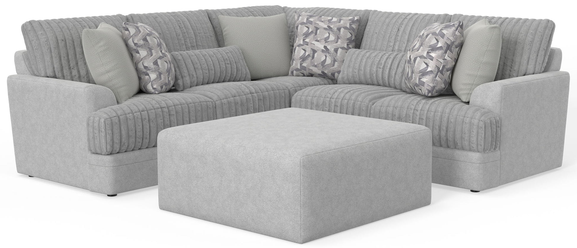 Titan - Sectional With Comfort Coil Seating, Cocktail Ottoman And Accent Pillows Included - Hornell Furniture Outlet
