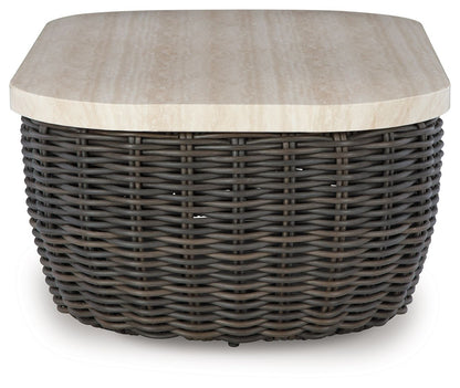 Kimora - Beige / Dark Brown - Rectangular Cocktail Table - Hornell Furniture Outlet
