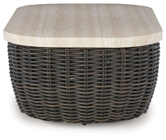Kimora - Beige / Dark Brown - Rectangular Cocktail Table - Hornell Furniture Outlet