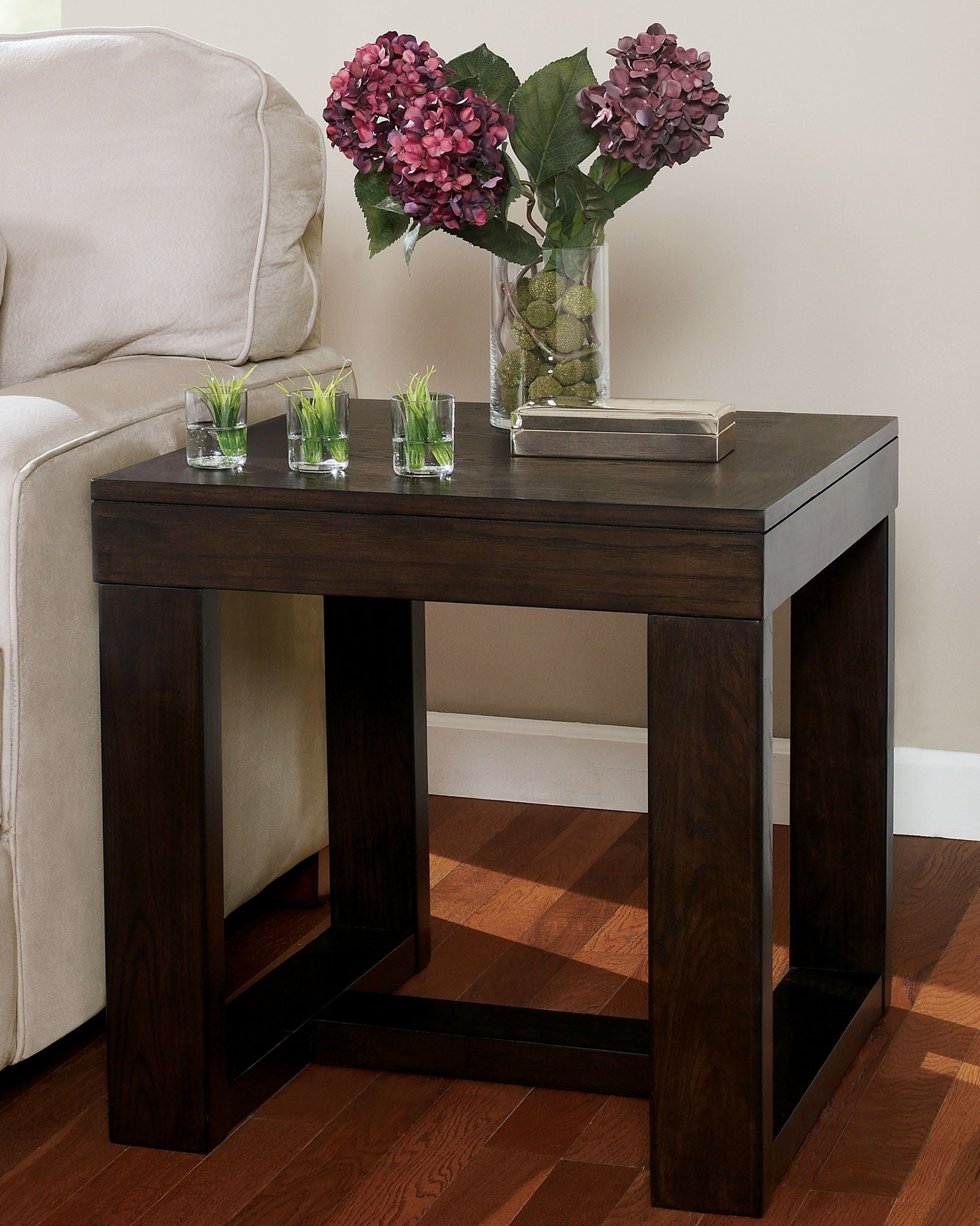 Watson - Dark Brown - Square End Table - Hornell Furniture Outlet