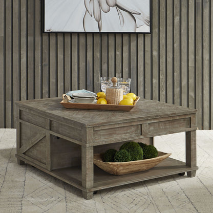Parkland Falls - Square Lift Top Cocktail Table - Light Brown - Hornell Furniture Outlet