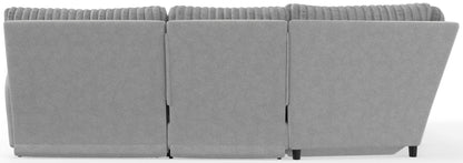 Abraxas - 6 Piece Power Reclining Sectional With Lay - Back Chaise, 2 Reclining Seats, And Included Cocktail Ottoman (LSF Chaise) - Moonstruck - Hornell Furniture Outlet