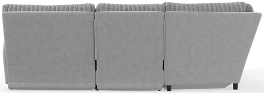 Abraxas - 6 Piece Power Reclining Sectional With Lay - Back Chaise, 2 Reclining Seats, And Included Cocktail Ottoman (LSF Chaise) - Moonstruck - Hornell Furniture Outlet