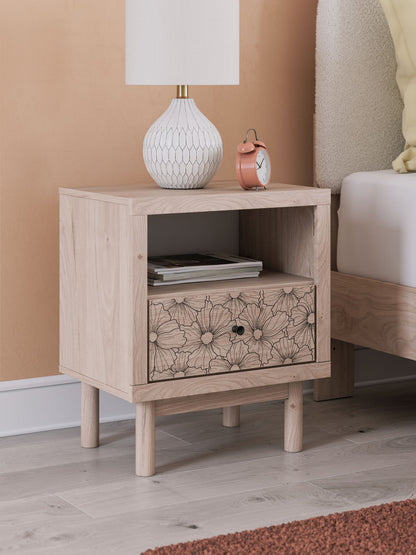 Arloster - Tan - One Drawer Night Stand - Hornell Furniture Outlet