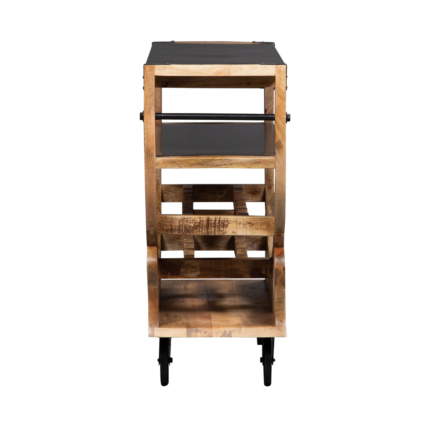 Danley - Accent Bar Trolley - Light Brown - Hornell Furniture Outlet
