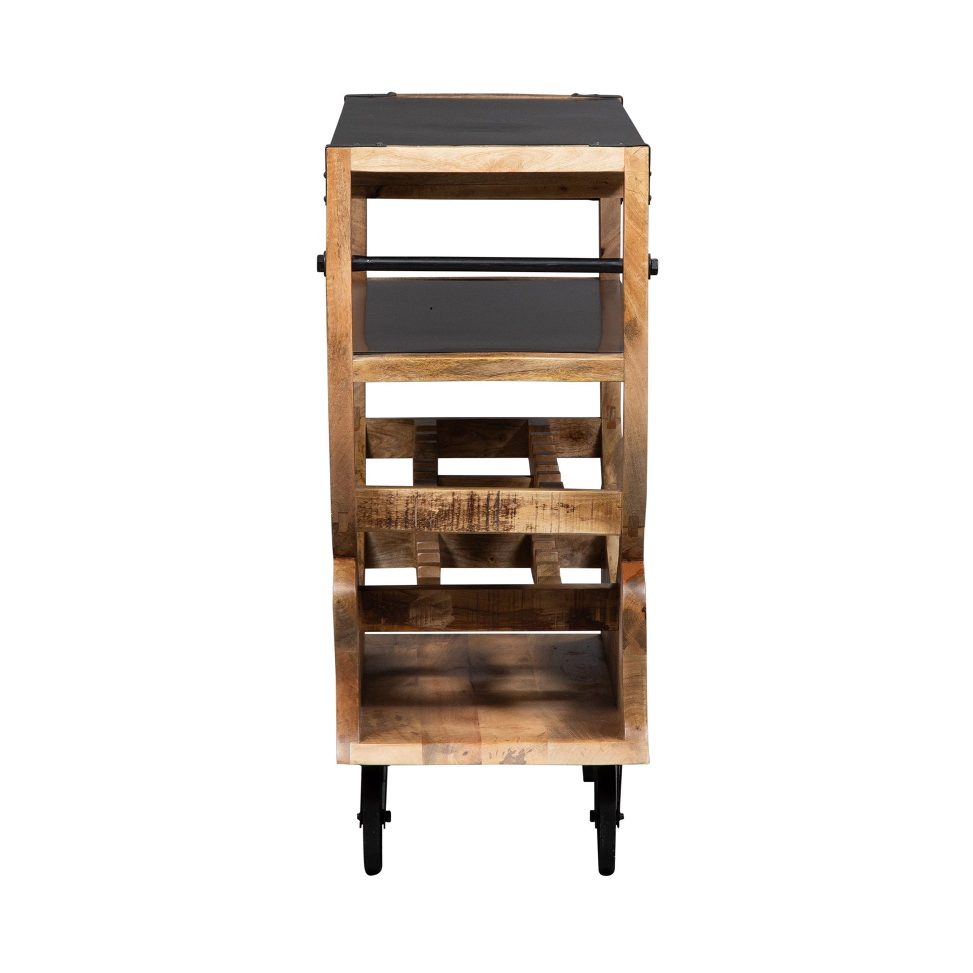 Danley - Accent Bar Trolley - Light Brown - Hornell Furniture Outlet