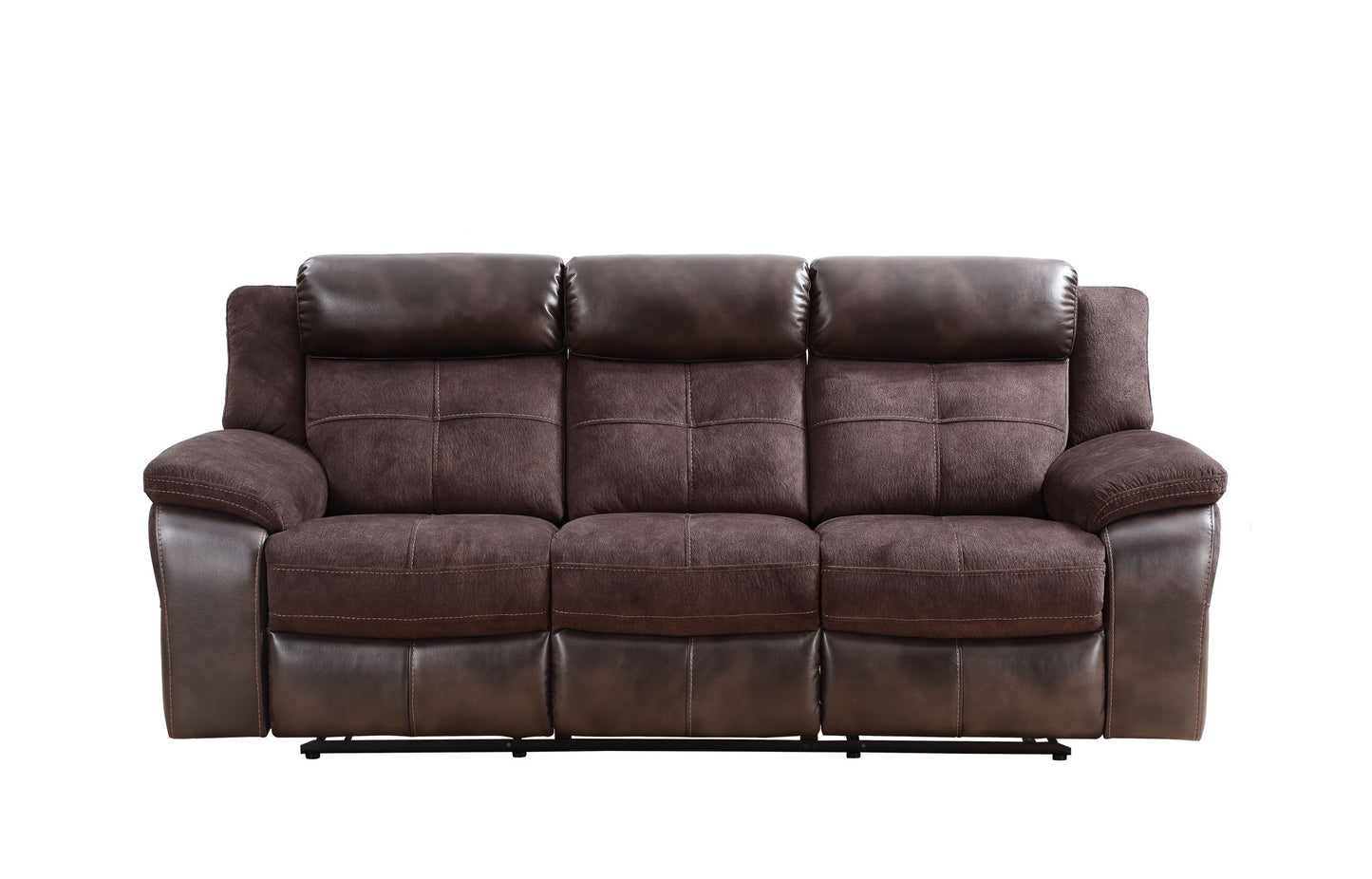Pueblo - Manual Recliner Sofa - Dark Brown - Hornell Furniture Outlet