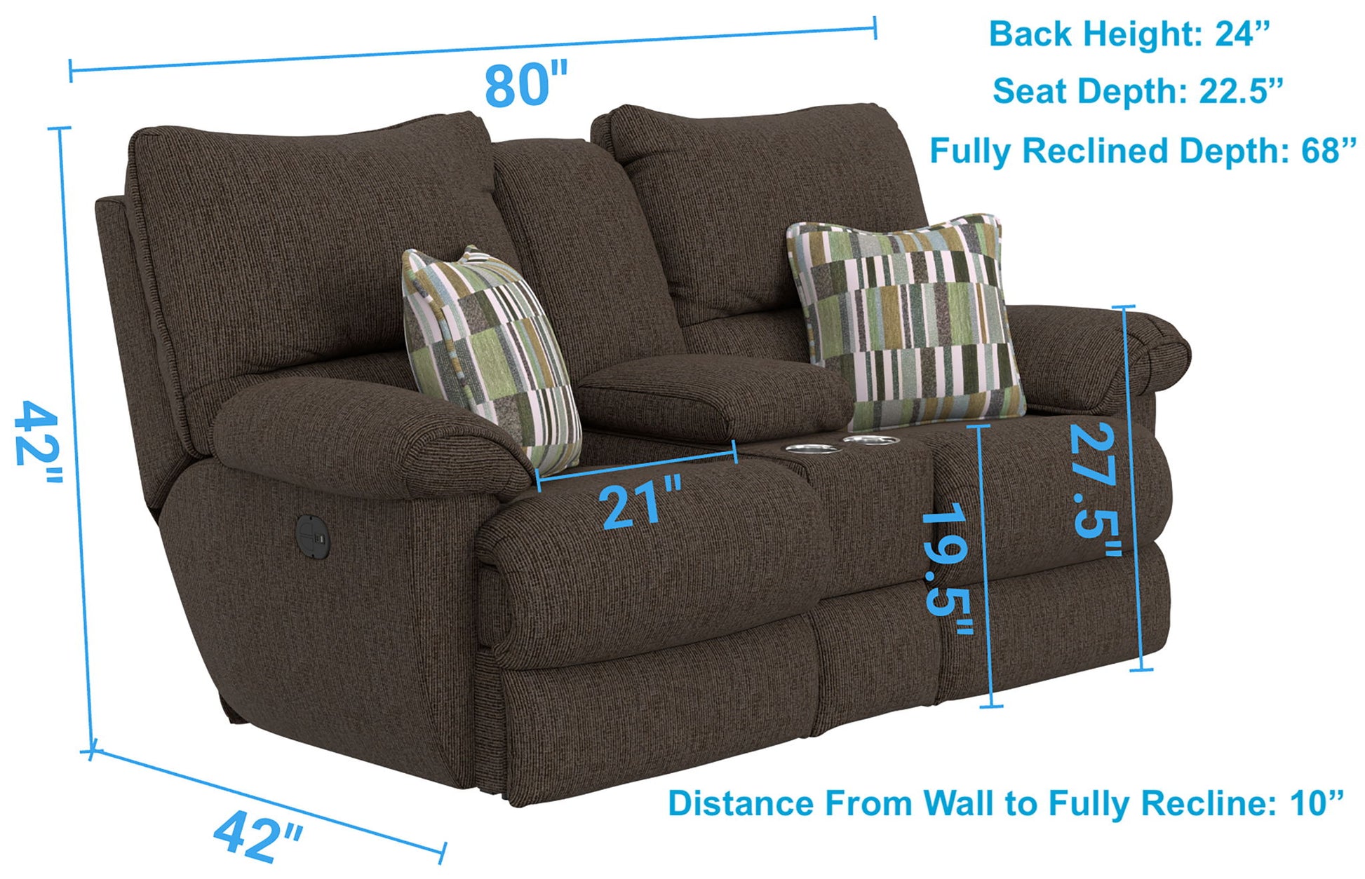 Lenny - Power Lay Flat Reclining Console Loveseat - Hornell Furniture Outlet