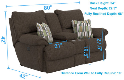 Lenny - Power Lay Flat Reclining Console Loveseat - Hornell Furniture Outlet