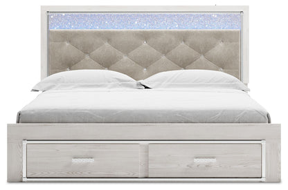 Altyra - White - King Upholstered Storage Bed - Hornell Furniture Outlet