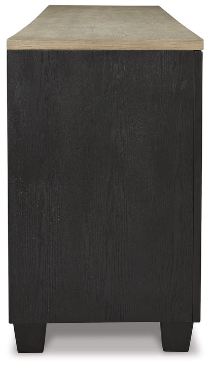 Foyland - Black / Brown - 83" TV Stand With Electric Infrared Fireplace Insert - Hornell Furniture Outlet