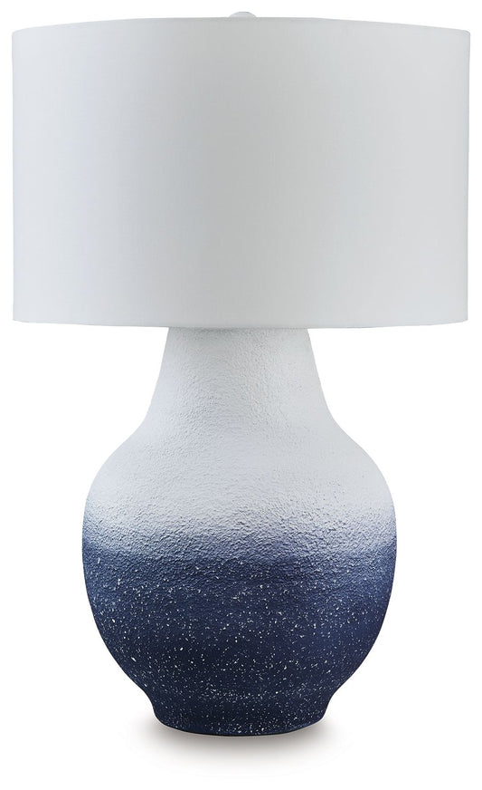 Dashland - White / Navy - Metal Table Lamp - Hornell Furniture Outlet