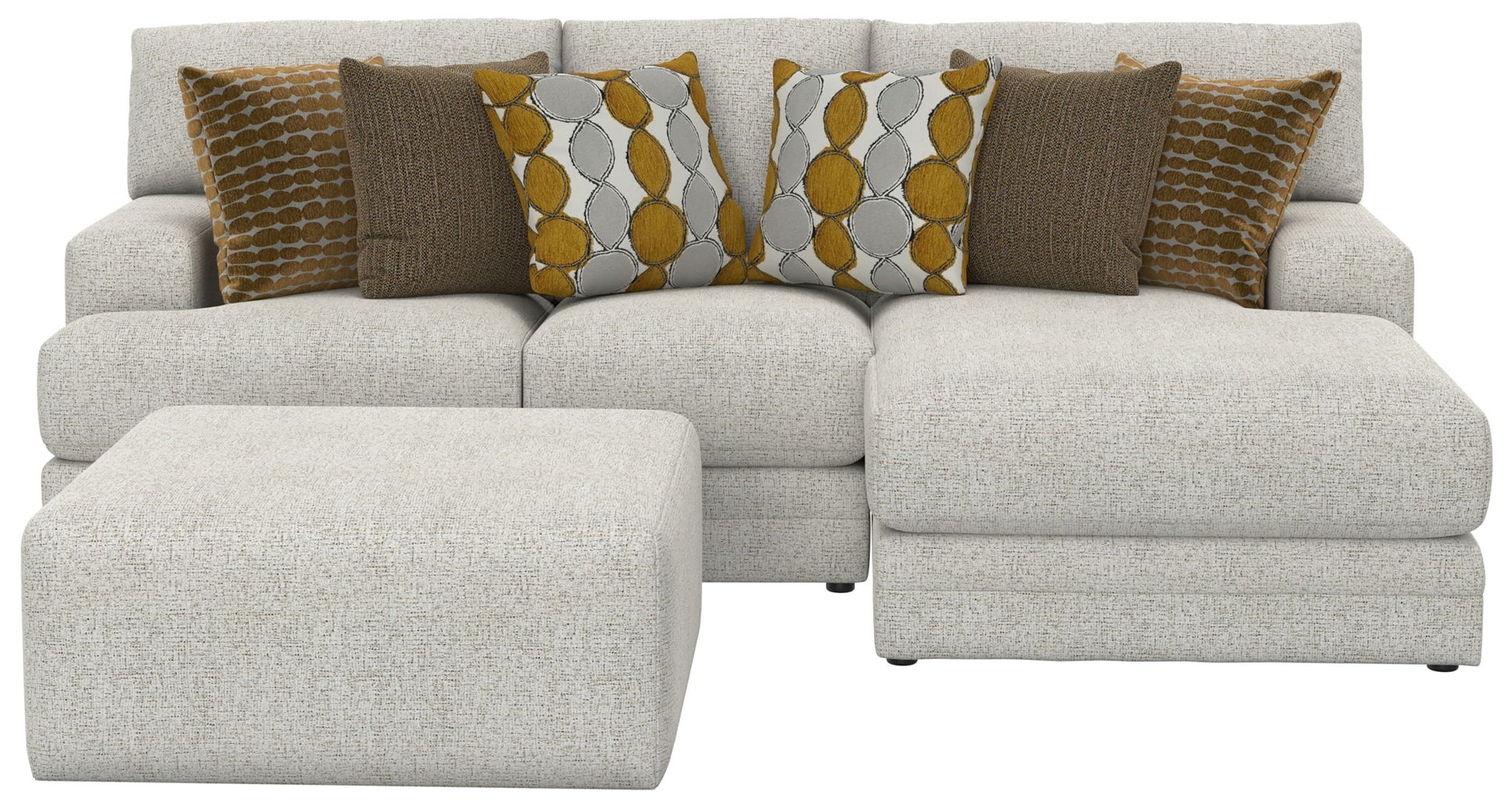 Tori - Sectional With Comfort Coil Seating, Cocktail Ottoman And Accent Pillows Included - Hornell Furniture Outlet