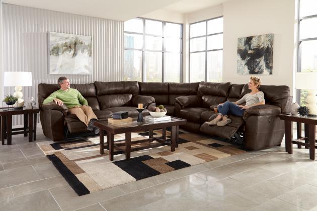Milan - Lay Flat Reclining Console Loveseat - Hornell Furniture Outlet