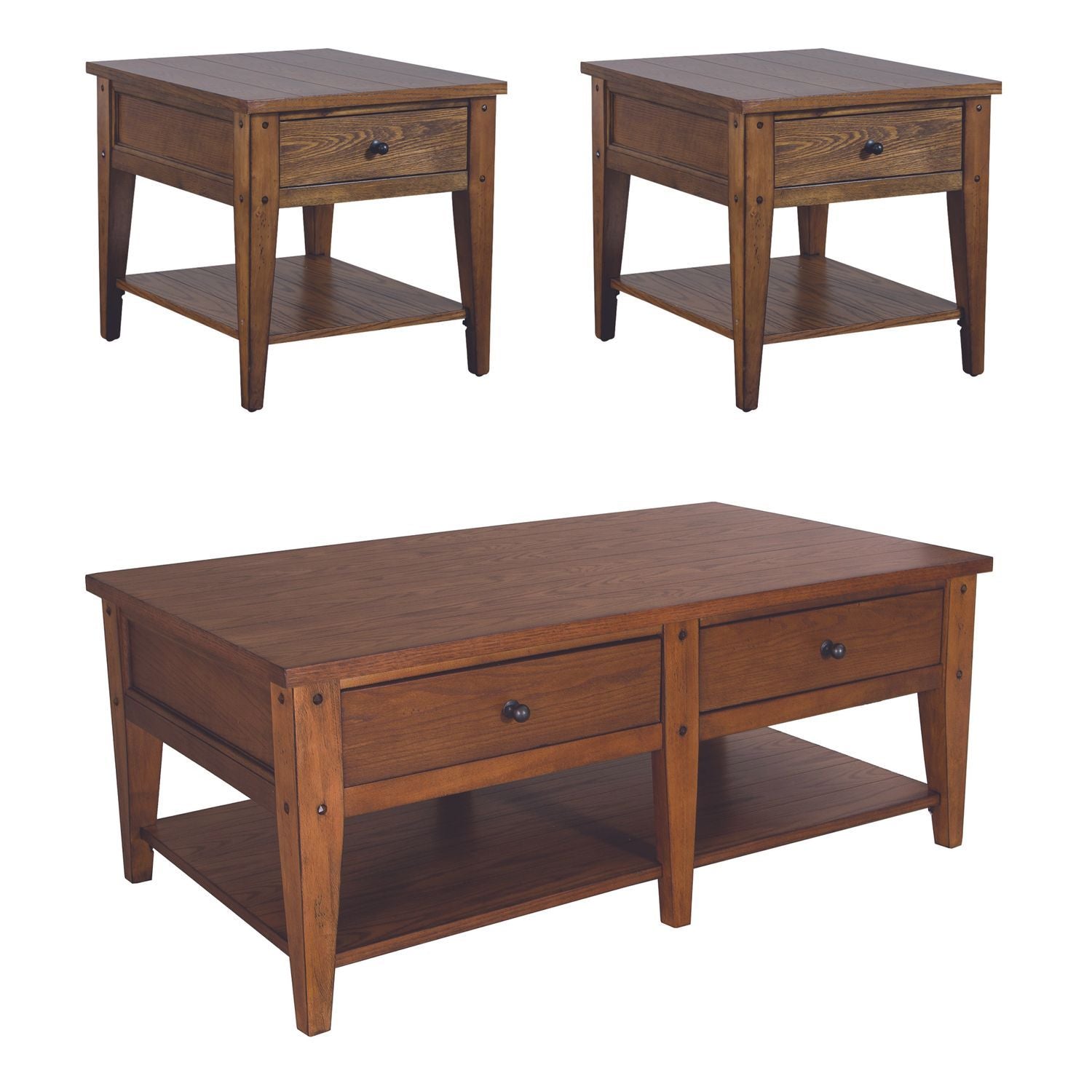 Lake House - 3 Piece Set (1 - Cocktail 2 - End Tables) - Hornell Furniture Outlet