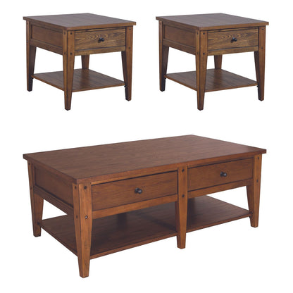 Lake House - 3 Piece Set (1 - Cocktail 2 - End Tables) - Hornell Furniture Outlet