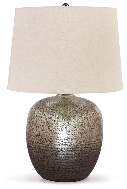 Magalie - Metal Table Lamp - Antique Silver Finish - Hornell Furniture Outlet