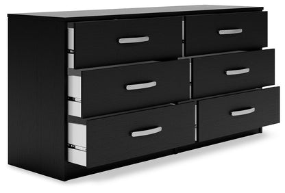 Finch - Six Drawer Dresser - Black - Hornell Furniture Outlet
