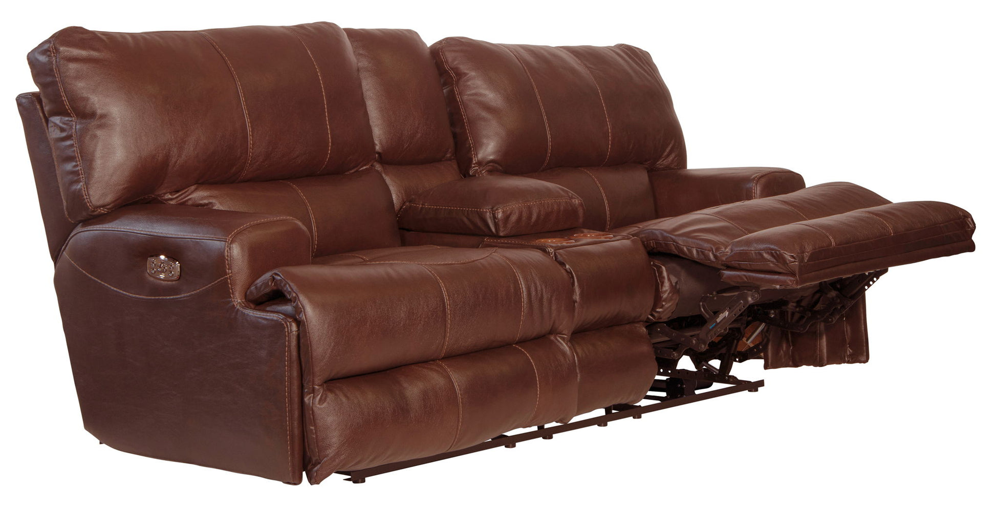 Wembley - Power Headrest With Lumbar Lay Flat Reclining Console Loveseat - Hornell Furniture Outlet