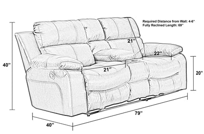 Positano - Reclining Console Loveseat - Hornell Furniture Outlet