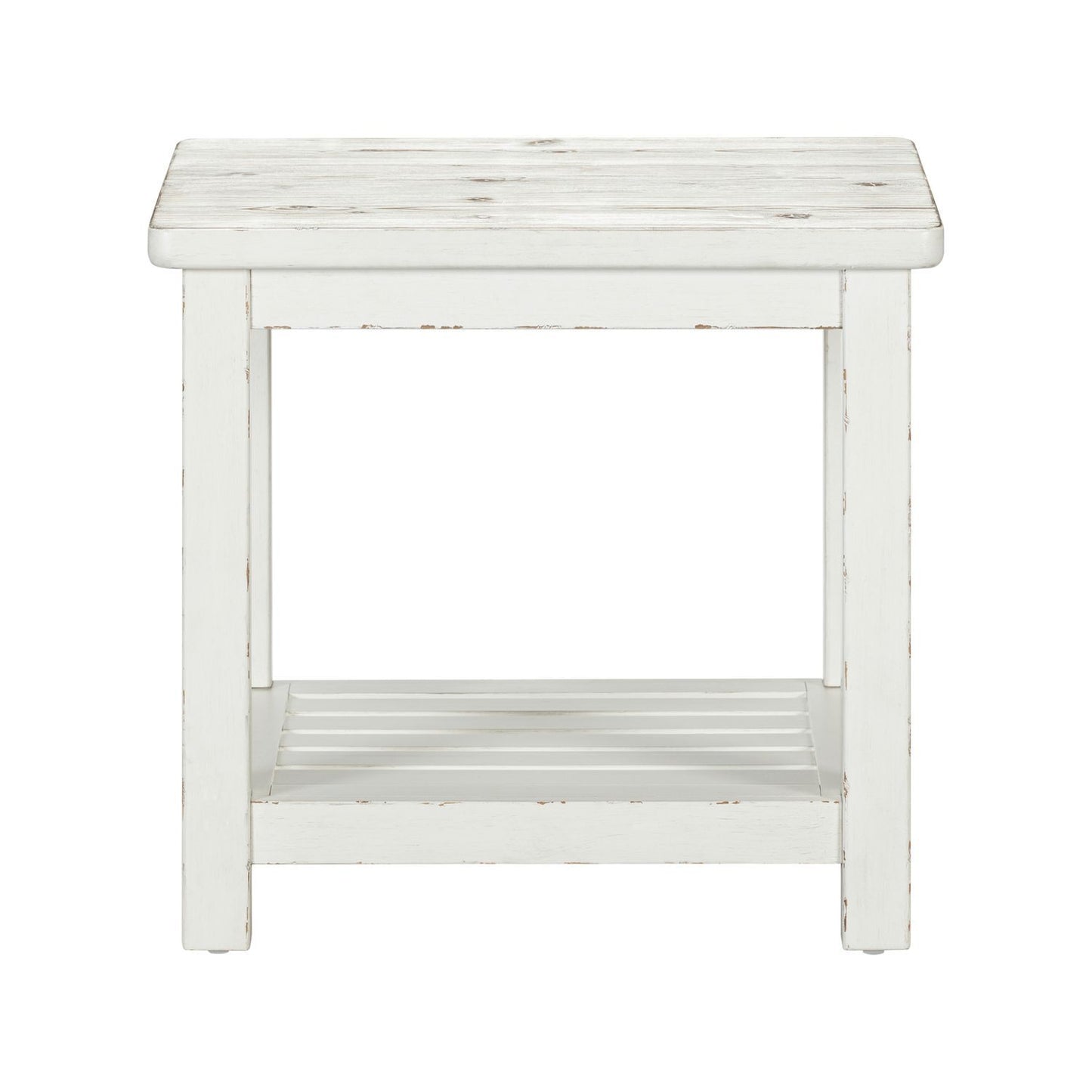 Backroads - End Table - Weathered White & Parchment Brown - Hornell Furniture Outlet