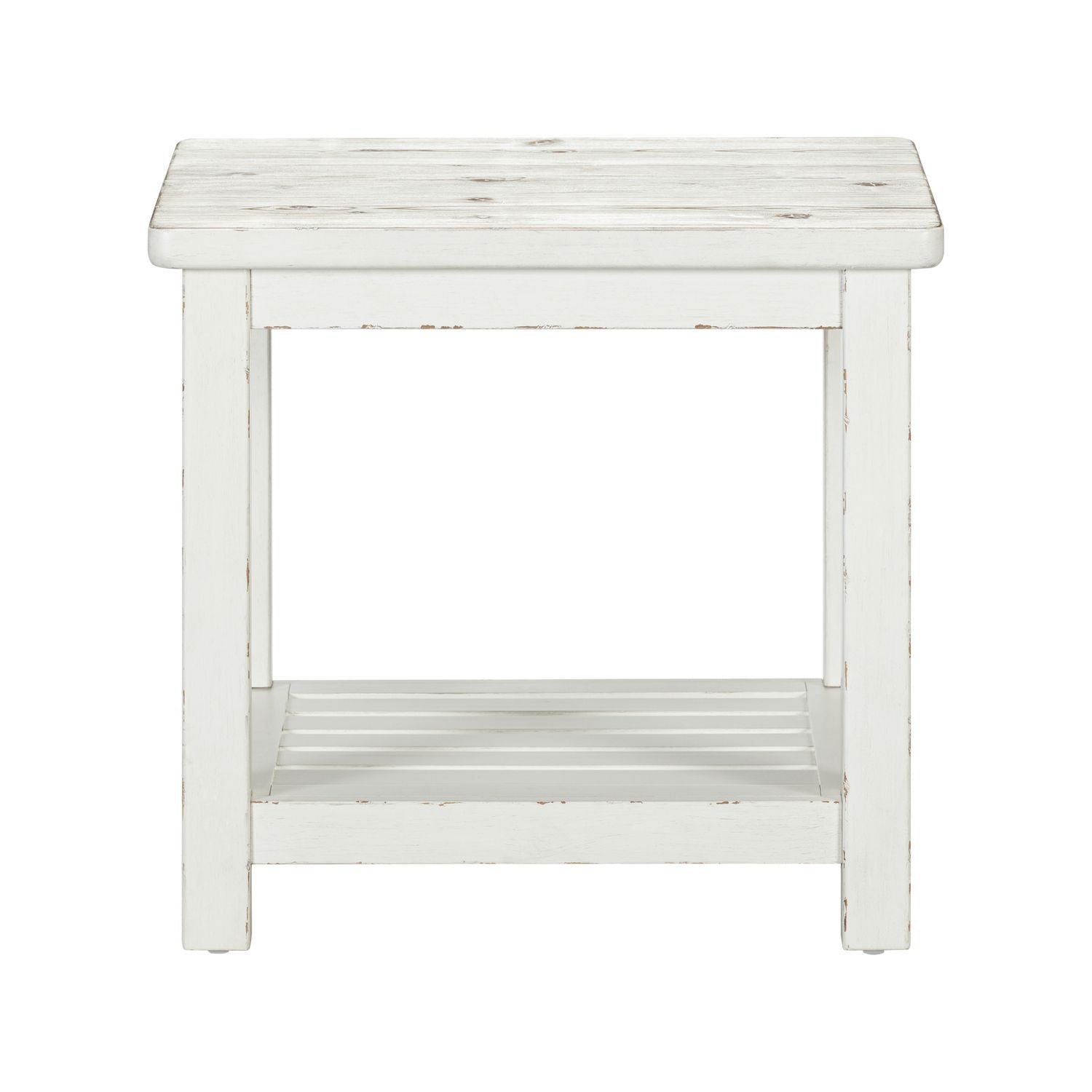 Backroads - End Table - Weathered White & Parchment Brown - Hornell Furniture Outlet