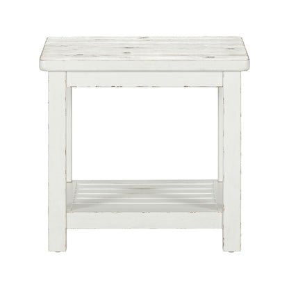 Backroads - End Table - Weathered White & Parchment Brown - Hornell Furniture Outlet