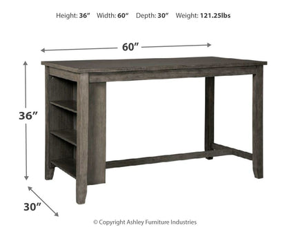 Caitbrook - Gray - Rectangular Dining Room Counter Table - Hornell Furniture Outlet