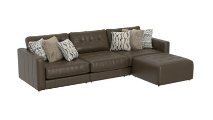 Siena - 4 Piece Modular Sectional With Cuddler Seat Cushions And Included Accent Pillows - Chocolate - Hornell Furniture Outlet