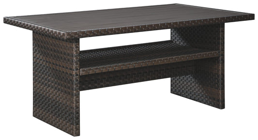 Easy Isle - Dark Brown / Beige - RECT Multi - Use Table - Hornell Furniture Outlet