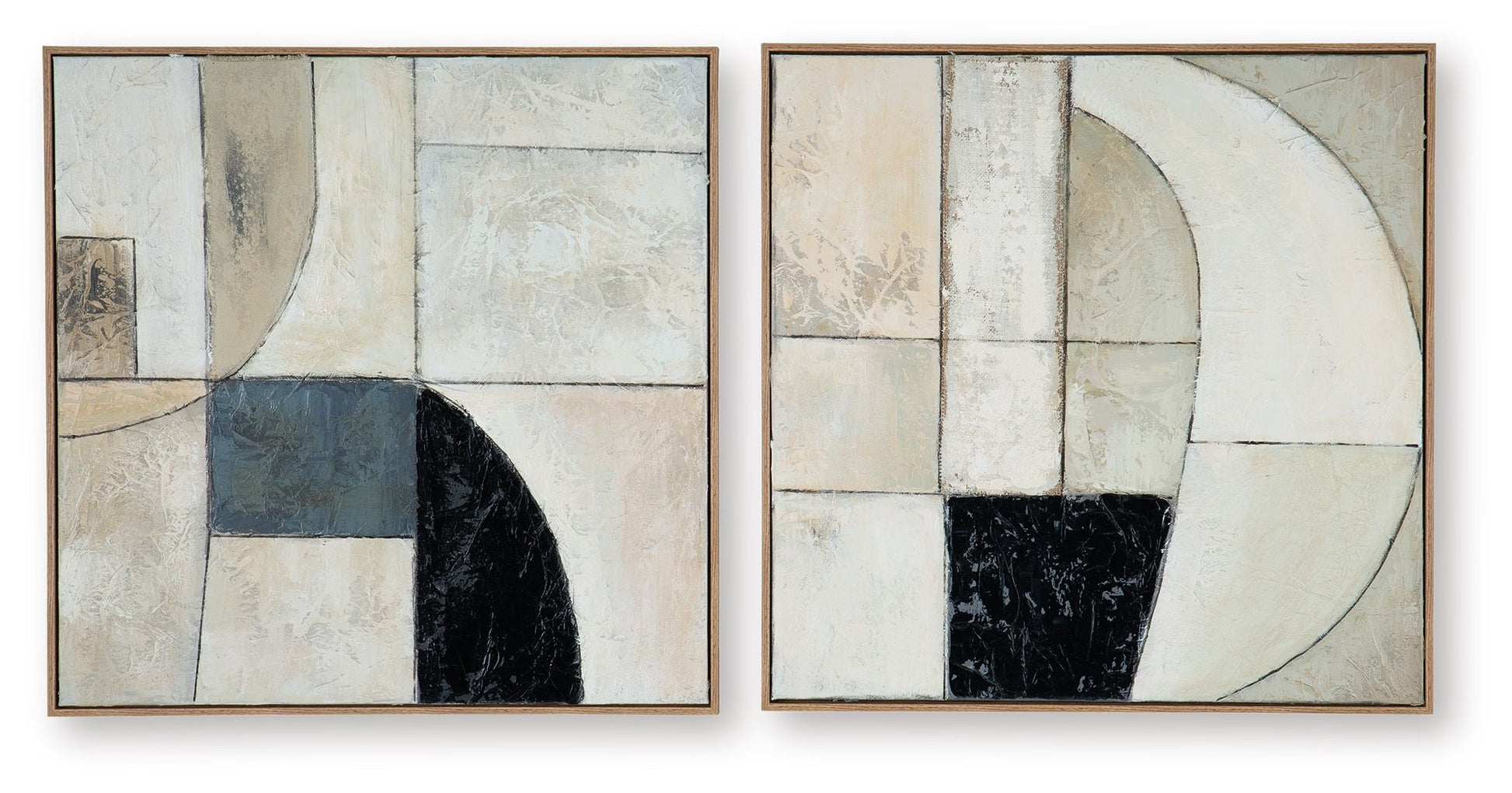 Bexlen - Tan / Taupe / Black - Wall Art Set (Set of 2) - Hornell Furniture Outlet