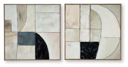 Bexlen - Tan / Taupe / Black - Wall Art Set (Set of 2) - Hornell Furniture Outlet