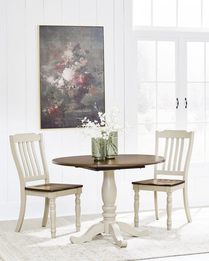 Wirloni - Dining Room Side Chair (Set of 2) - Antique White / Brown - Hornell Furniture Outlet