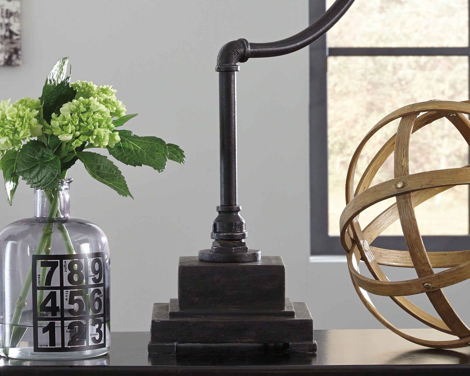 Jae - Antique Black - Metal Desk Lamp - Hornell Furniture Outlet