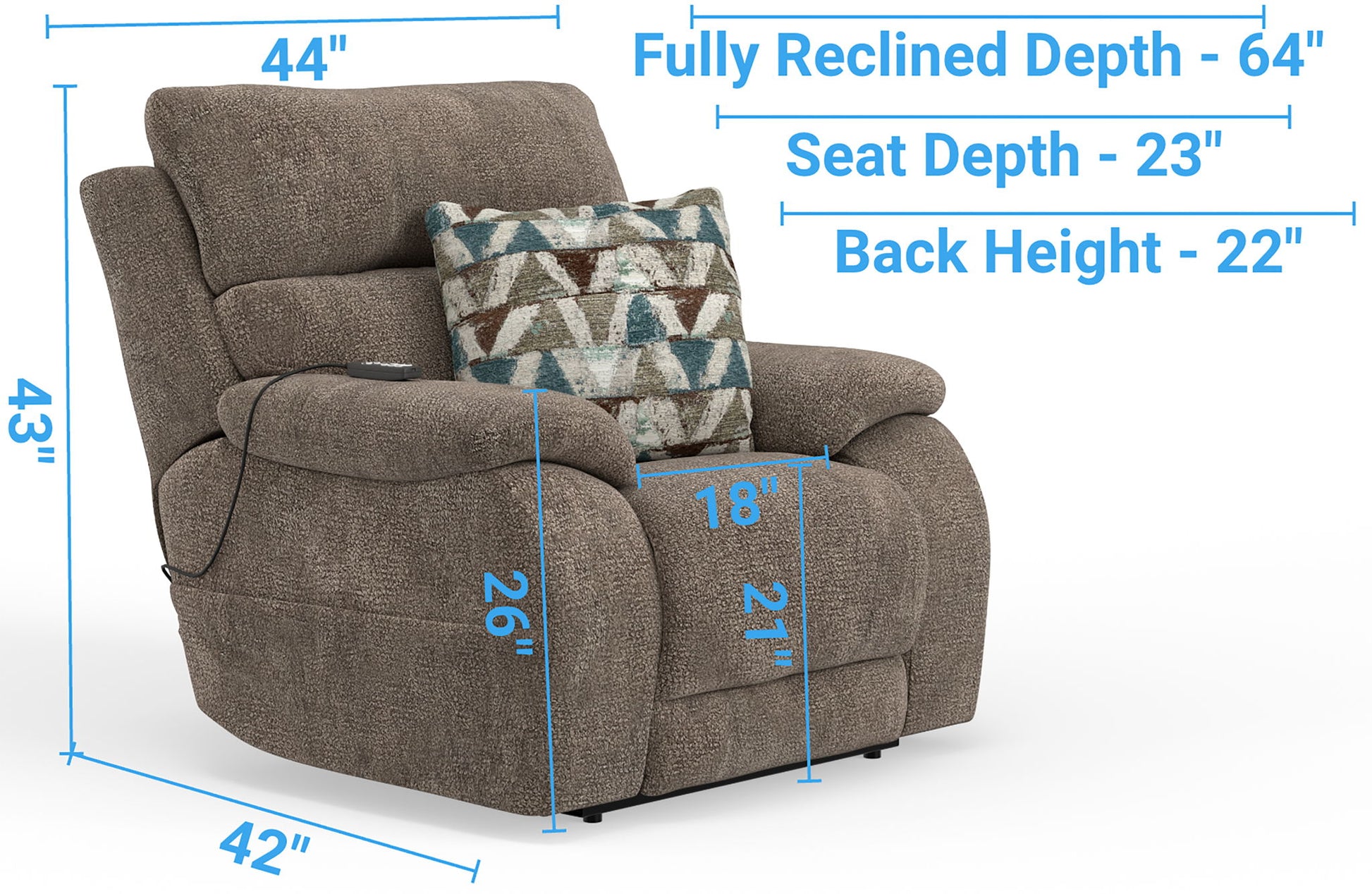 Joya - Power Lay Zero Gravity Recliner With Power Adjustable Headrest And CR3 Heat/Massage/Lumbar/ZG - Mushroom - Hornell Furniture Outlet