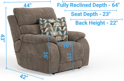 Joya - Power Lay Zero Gravity Recliner With Power Adjustable Headrest And CR3 Heat/Massage/Lumbar/ZG - Mushroom - Hornell Furniture Outlet