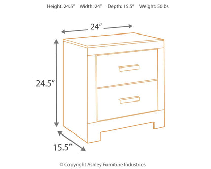 Culverbach - Gray - Two Drawer Night Stand - Hornell Furniture Outlet